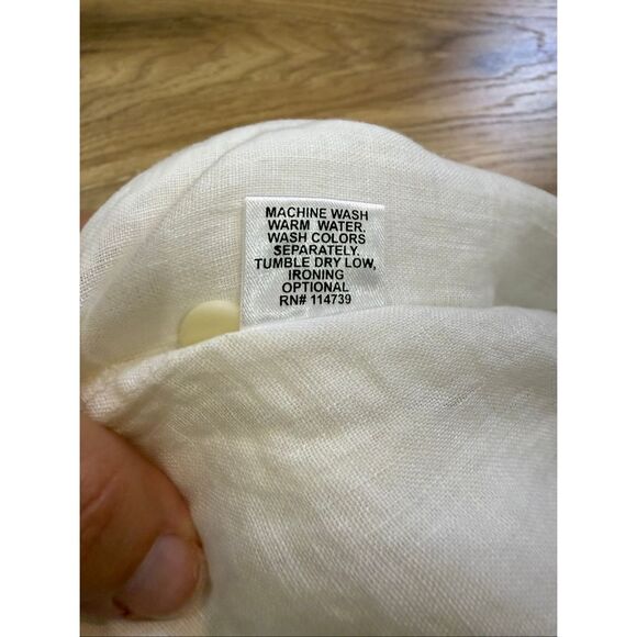 Flax linen white relax fit wide leg pants size M - Picture 6 of 9